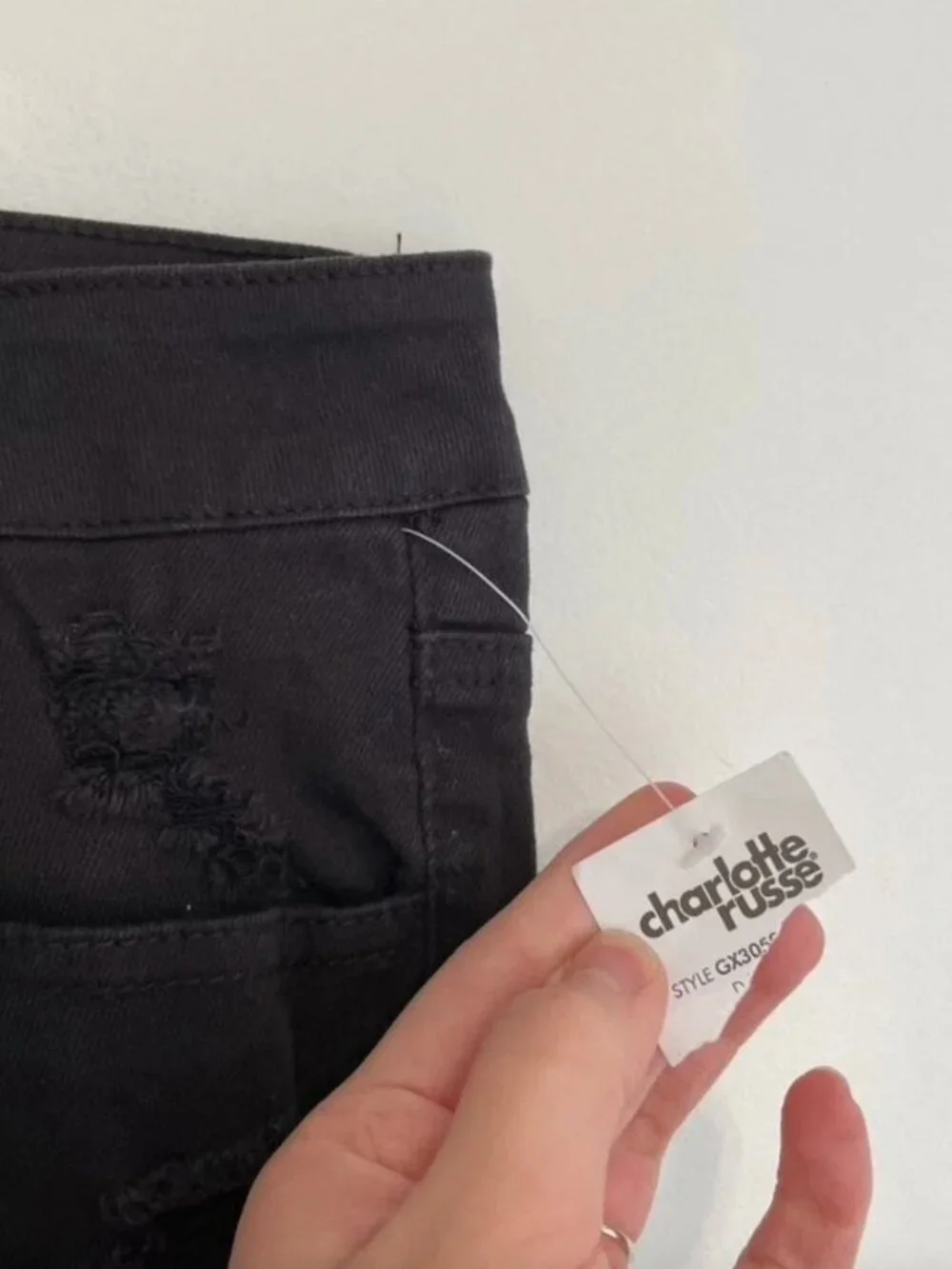 NEW NWT REFUGE Hi-Rise Cheeky Jean Shorts Black High Waisted 5